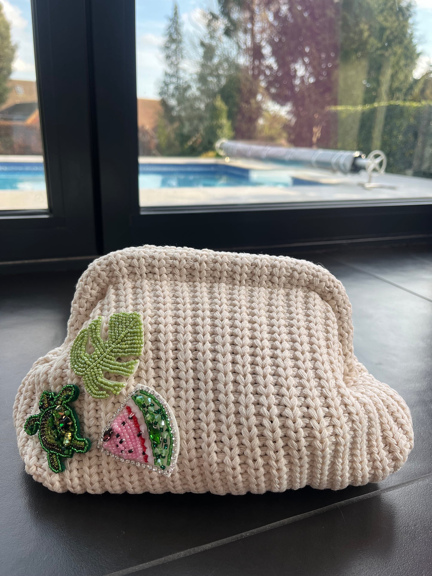 Mykonos Beaded clutch bag