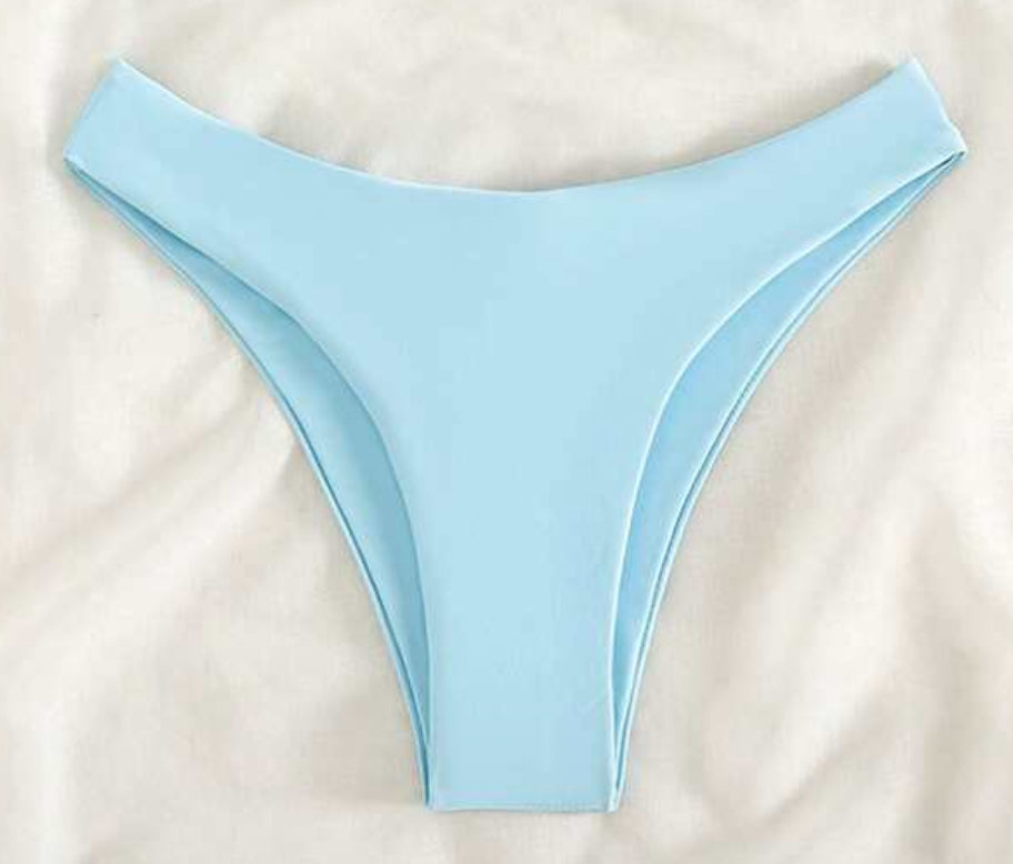 Blue Pink blossom bandeau bikini