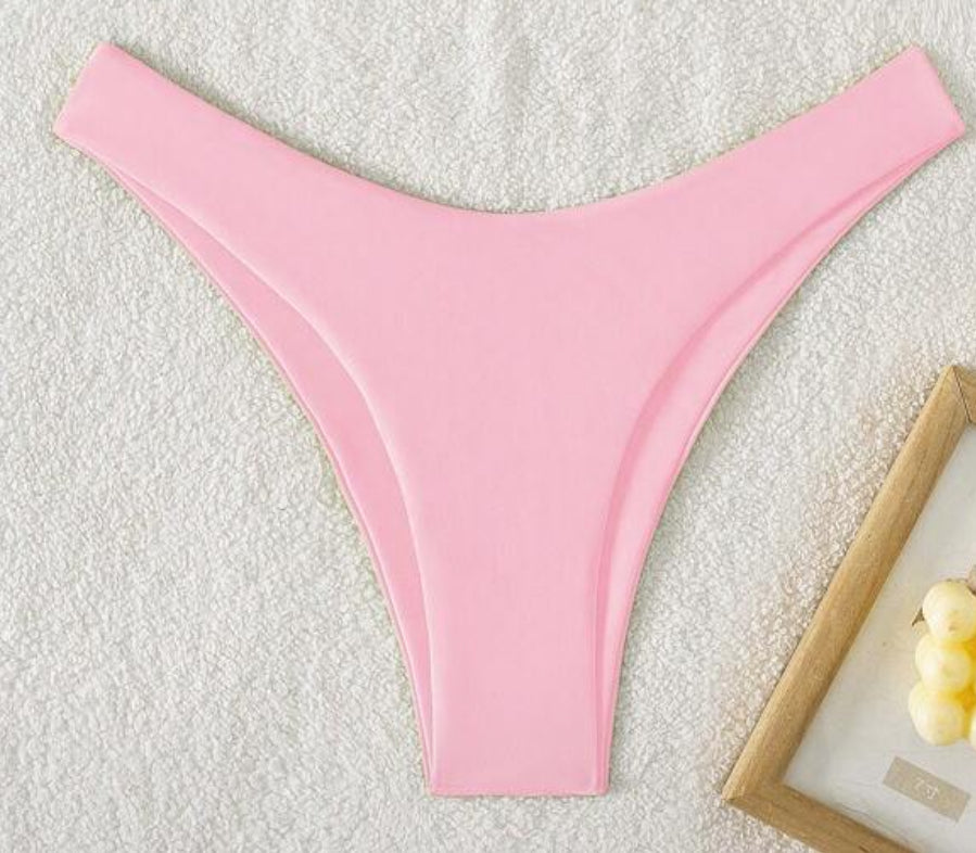 Pink flora bandeau bikini