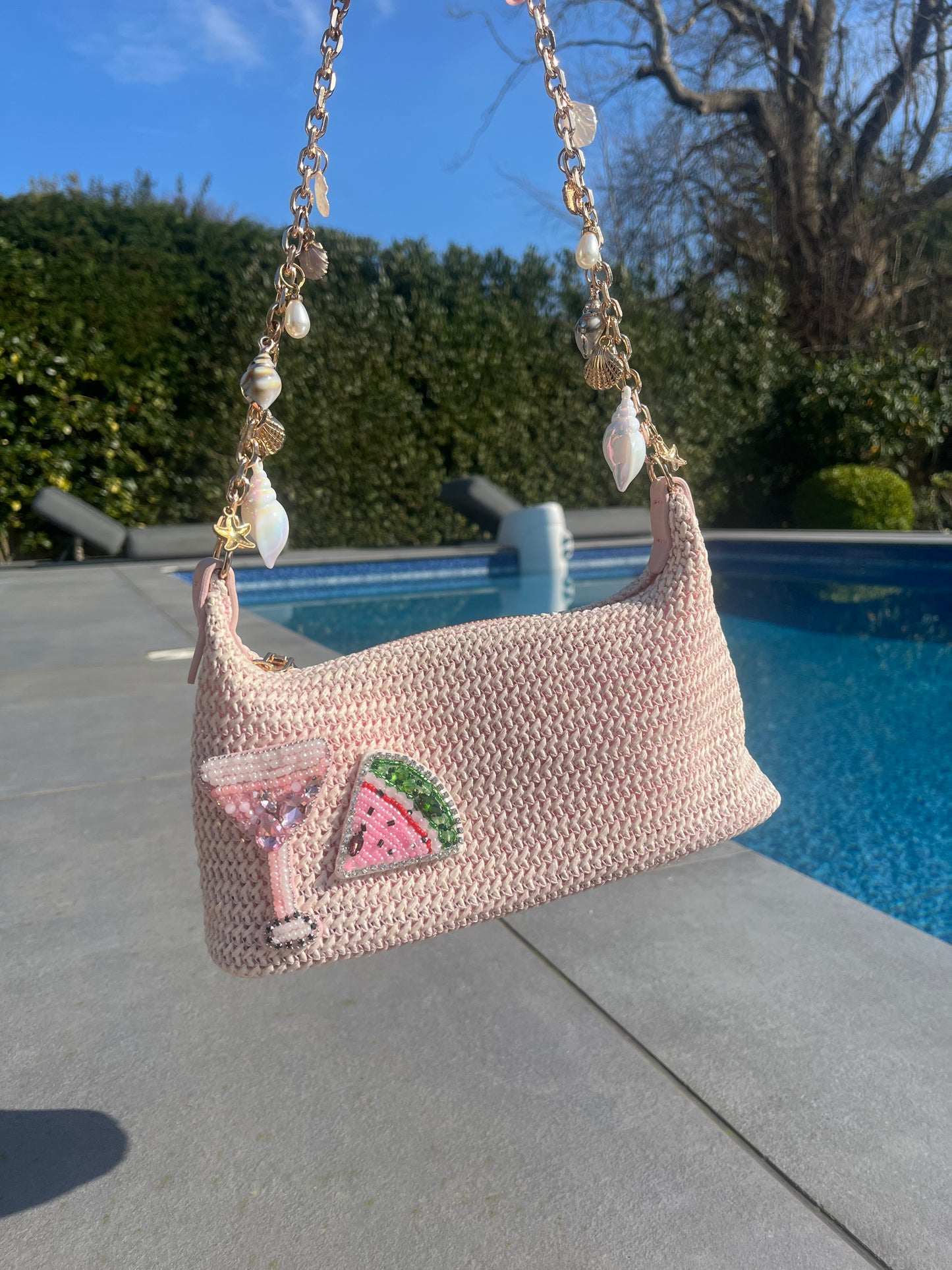 Pink melon martini charm Bag
