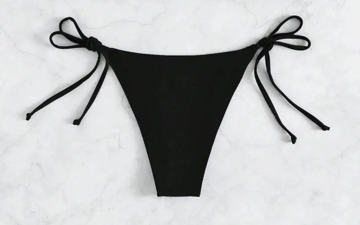 Black / gold flora bikini