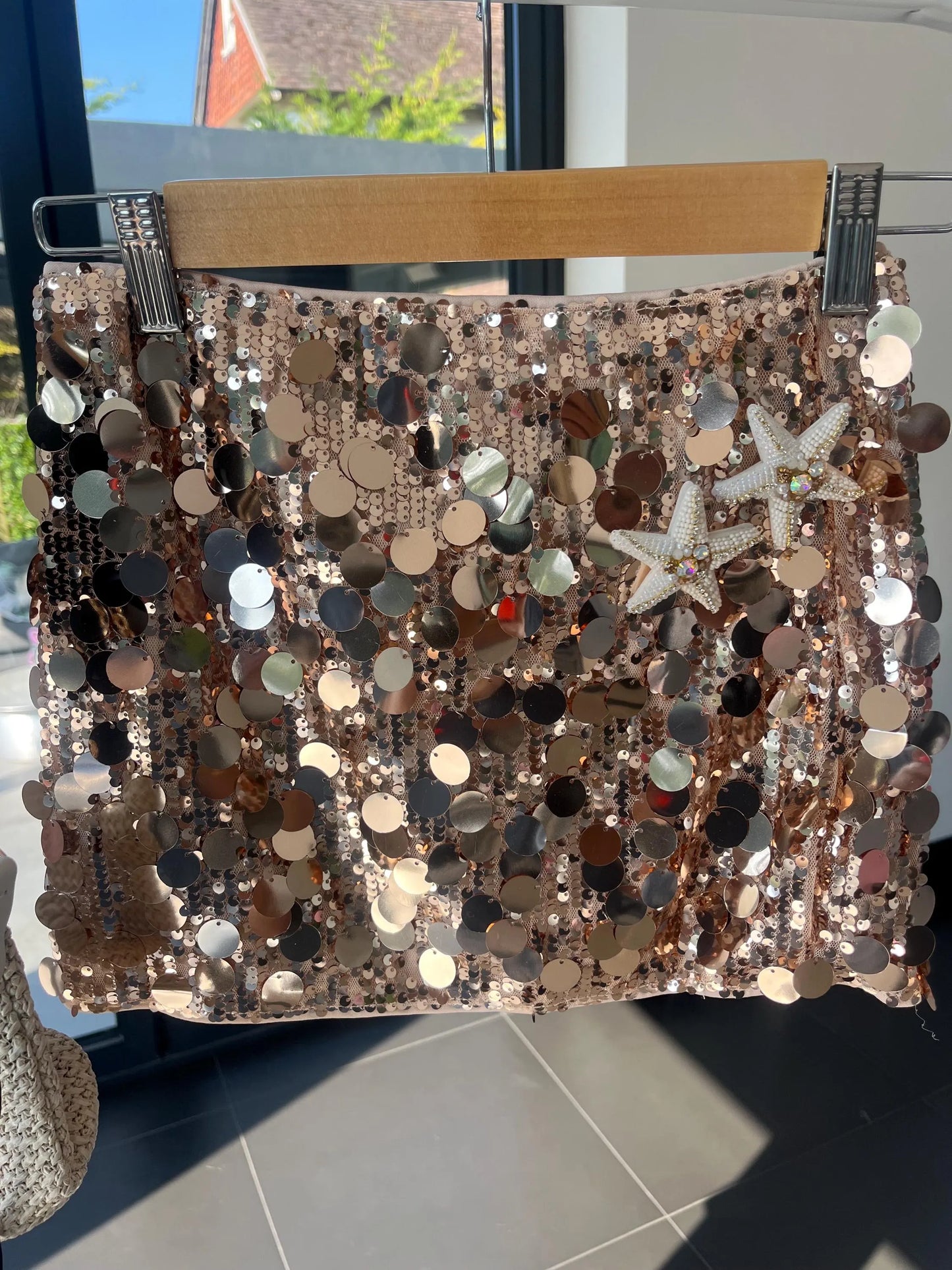 Gold double cream starfish Skirt