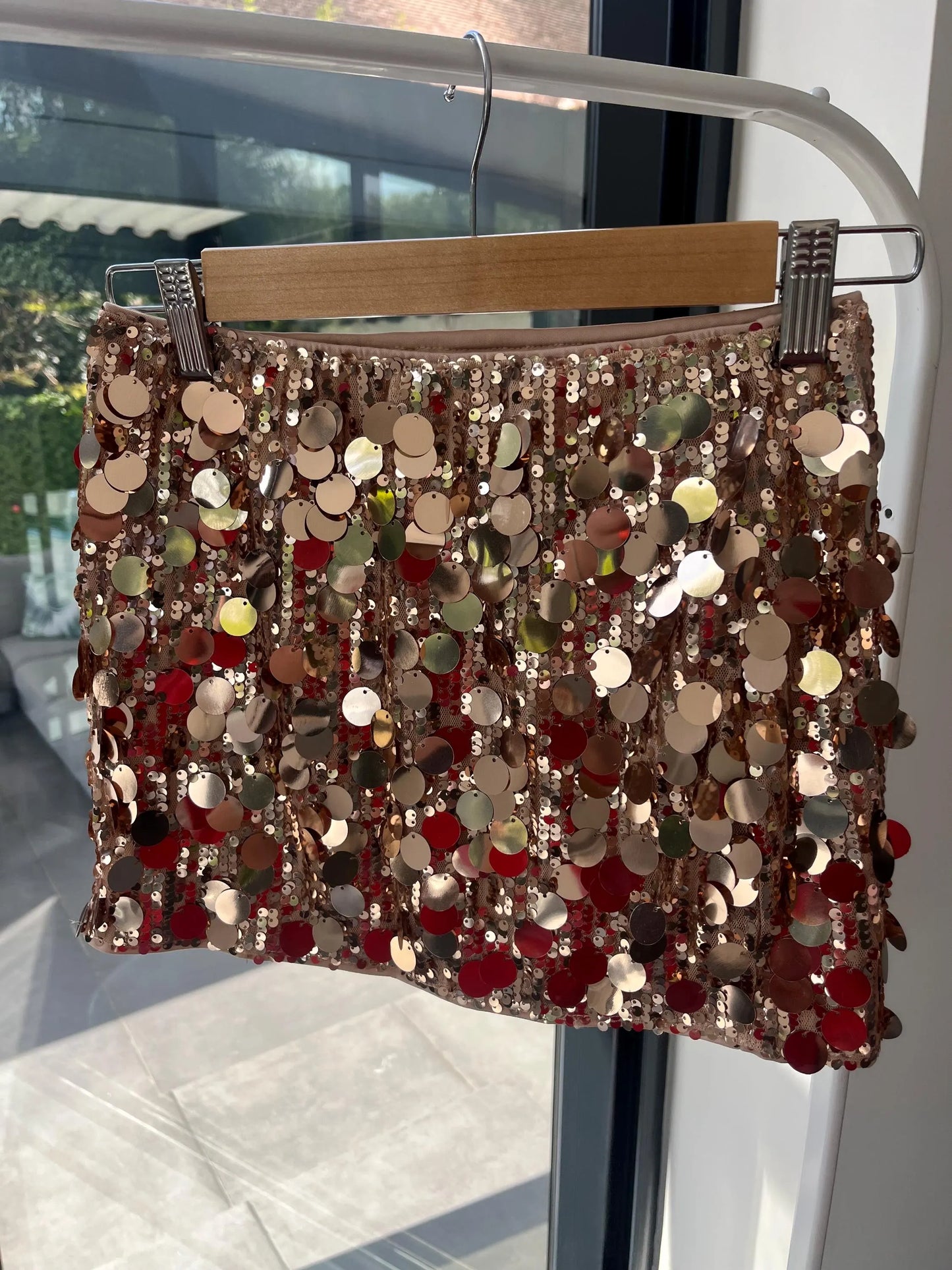 Gold sequin skirt