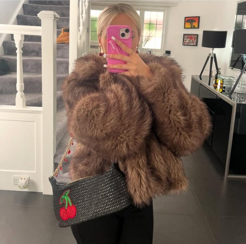 Black sequin Cherry Bay charm bag