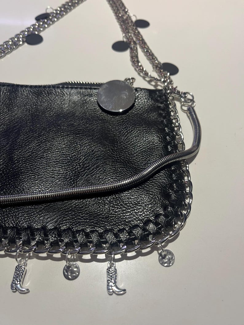Black -Silver Bag Cowgirl Charms