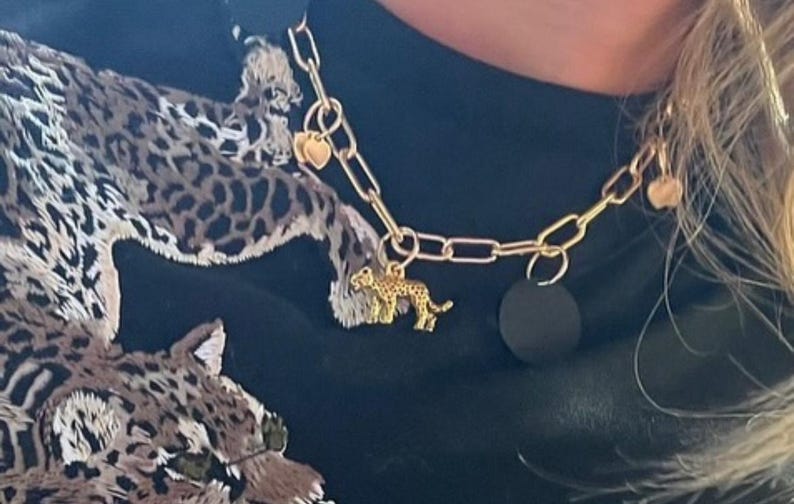 Leopard charm necklace