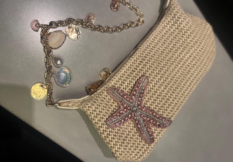 Beige / pink Gem starfish bag