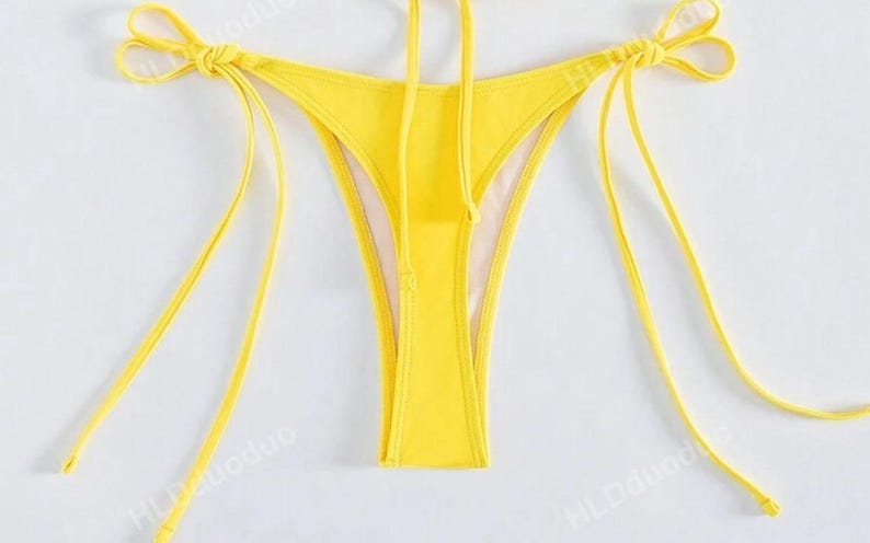 Yellow / dark pink flora bikini