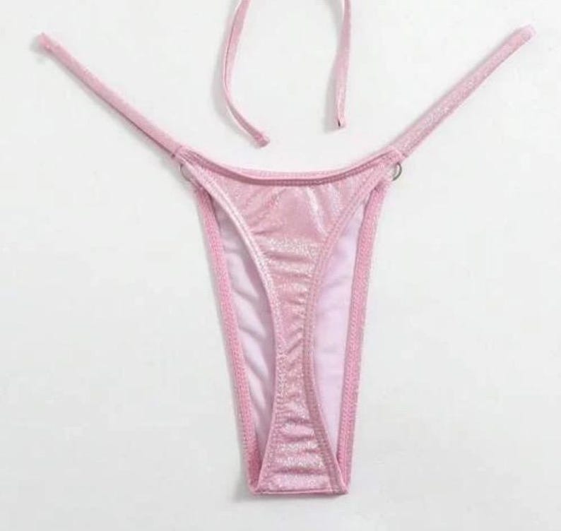 Pink sparkle beaded flora Micro & standard bikini