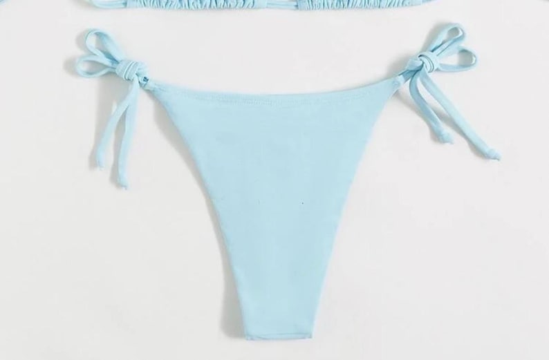 Blue / orange flora bikini