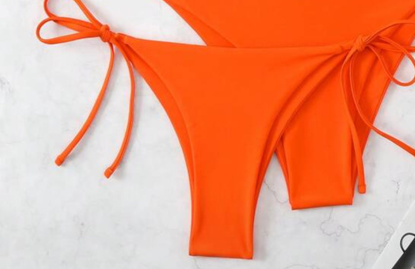 Orange flora bikini