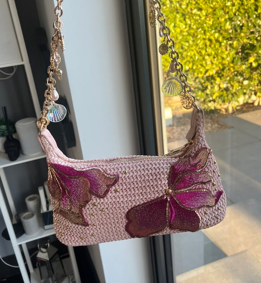 Pink blossom charm bag
