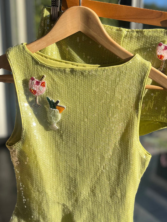 Matcha beaded cocktails Tank top ONLY