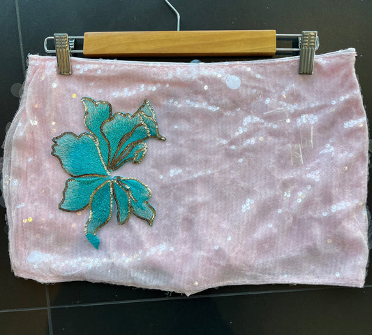 Pink Ocean blossom sequin skort