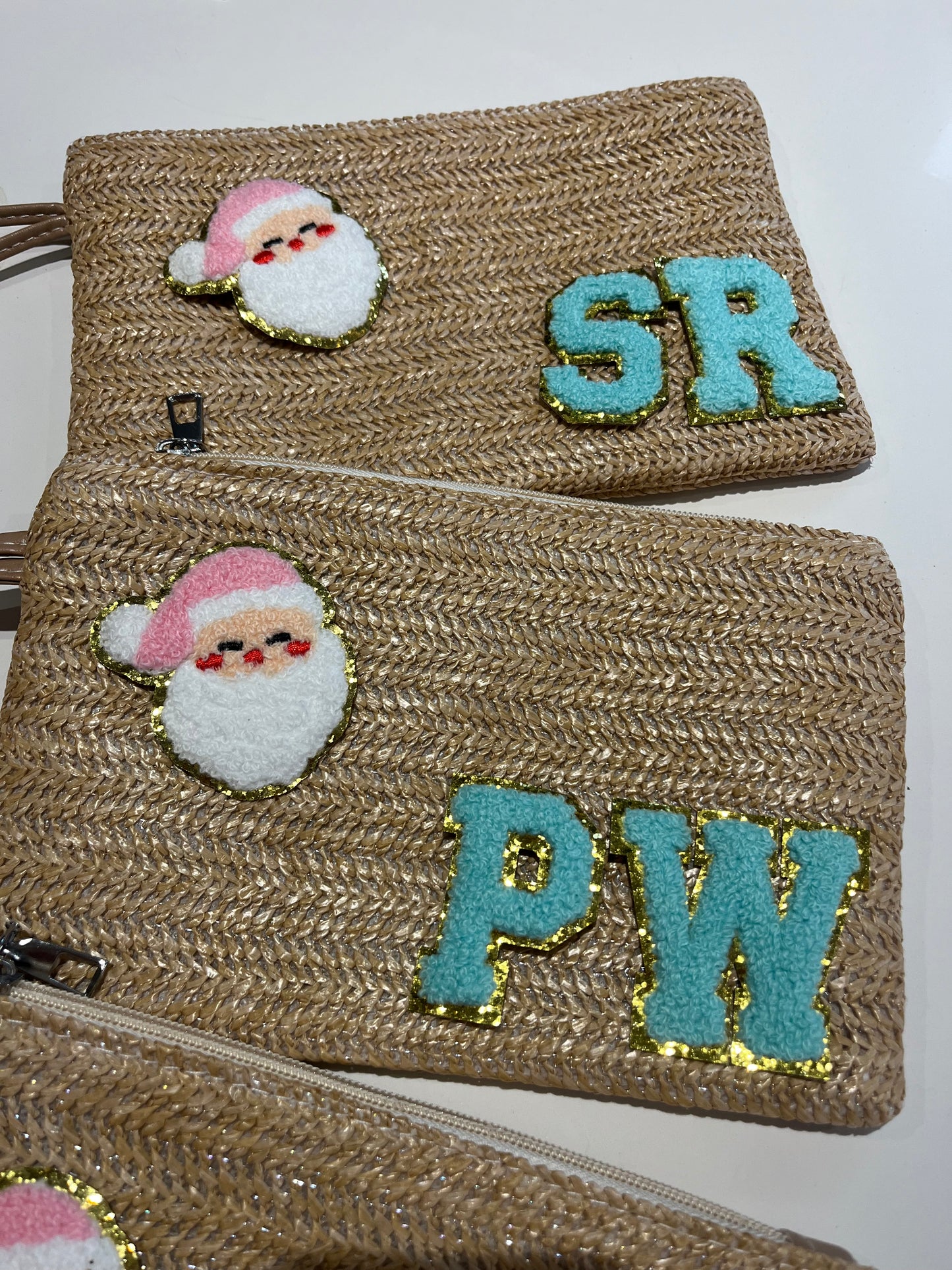 Christmas santa personalised clutch / pouch bag