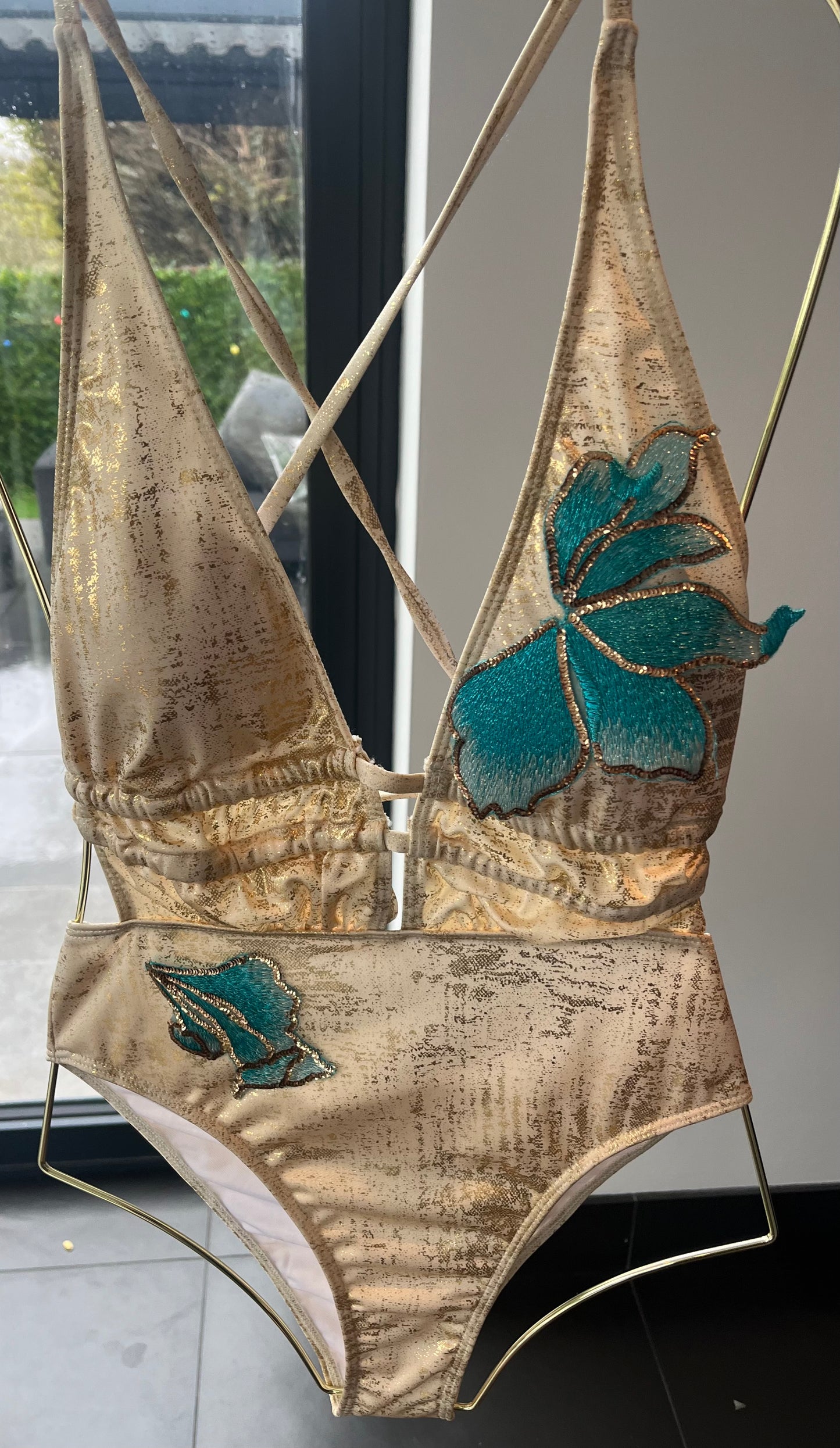 Beige Ocean blossom One piece swimsuit
