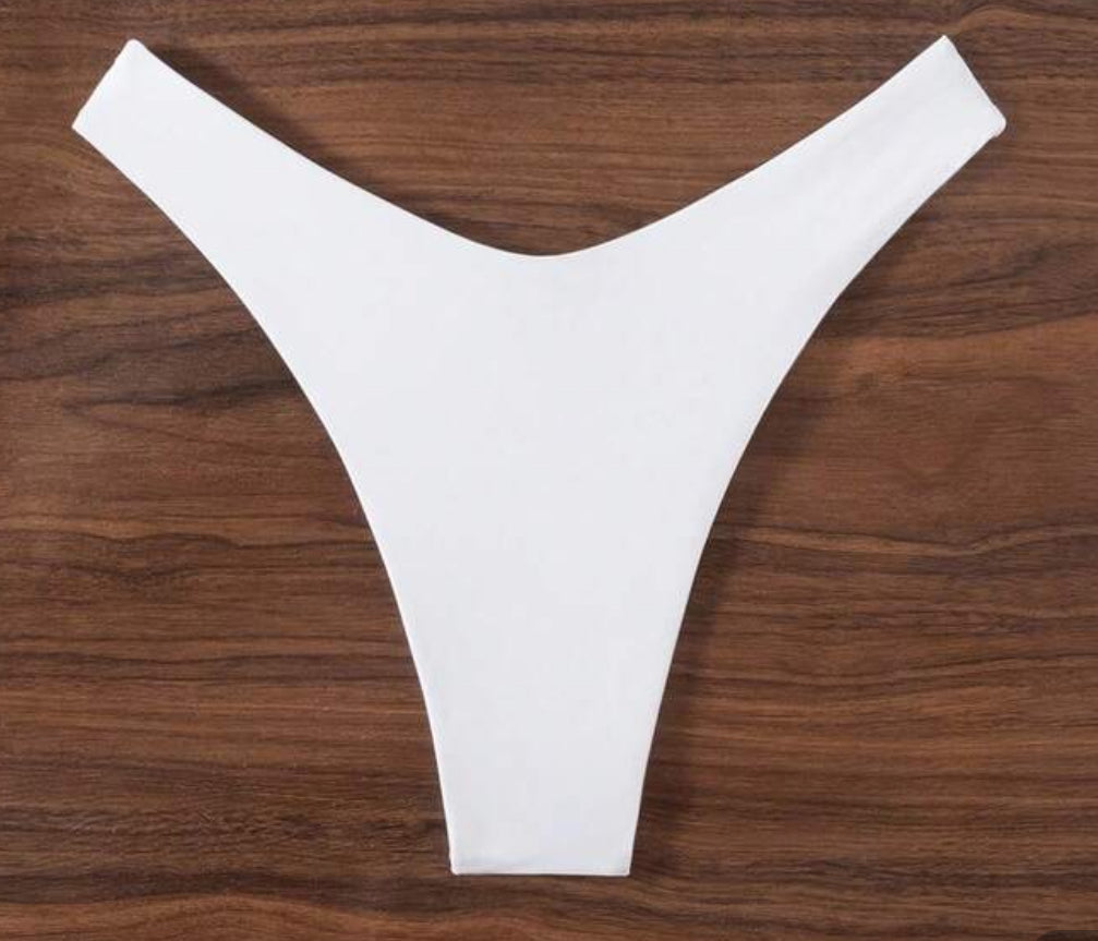 White Teal blossom bandeau bikini