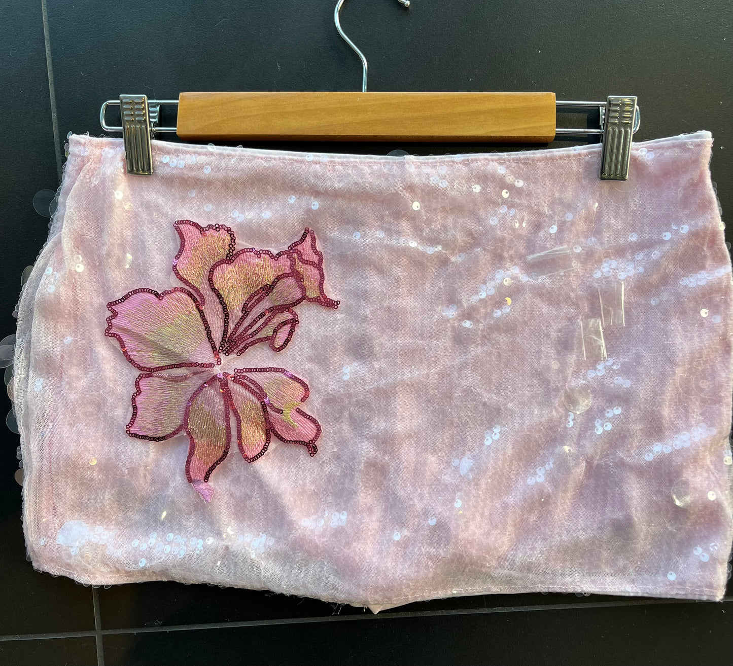 Pink Candy blossom sequin skort