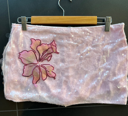 Pink Candy blossom sequin skort