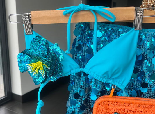 Turquoise flora bikini