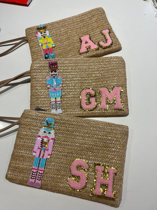 Christmas nutcracker personalised clutch / pouch bag