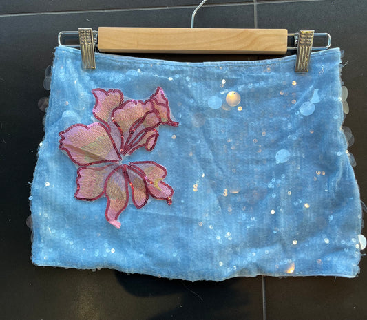 Blue Candy blossom sequin skort
