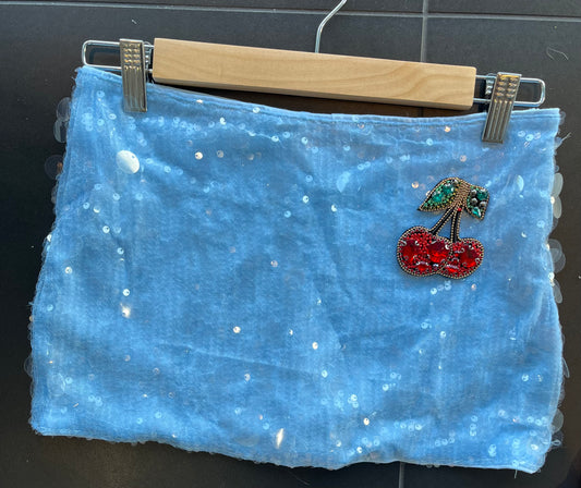 Blue Gem cherry sequin skort