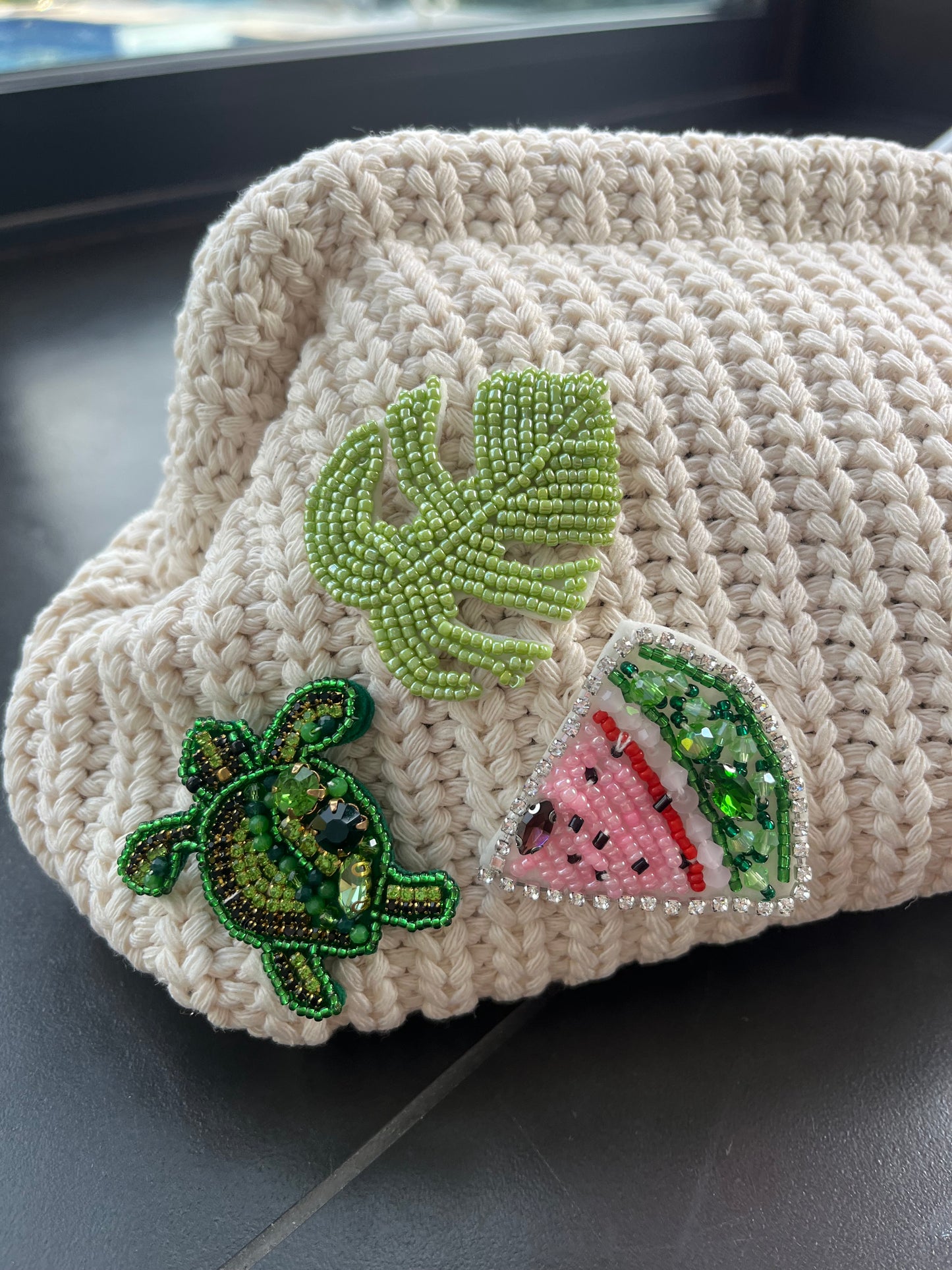 Mykonos Beaded clutch bag