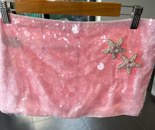 Pink pearl starfish sequin skort