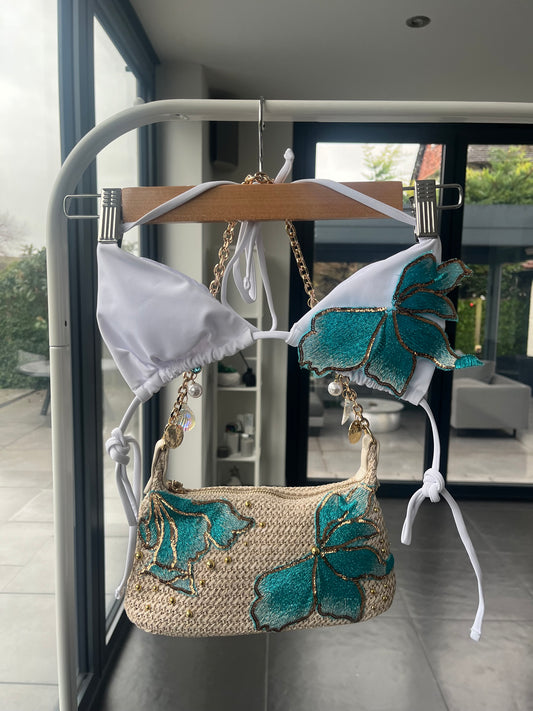 White ocean blossom bikini