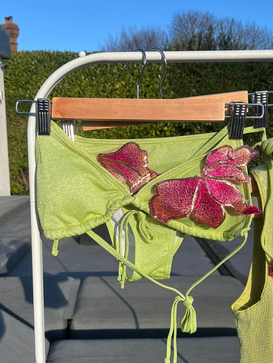 Matcha pink blossom bikini