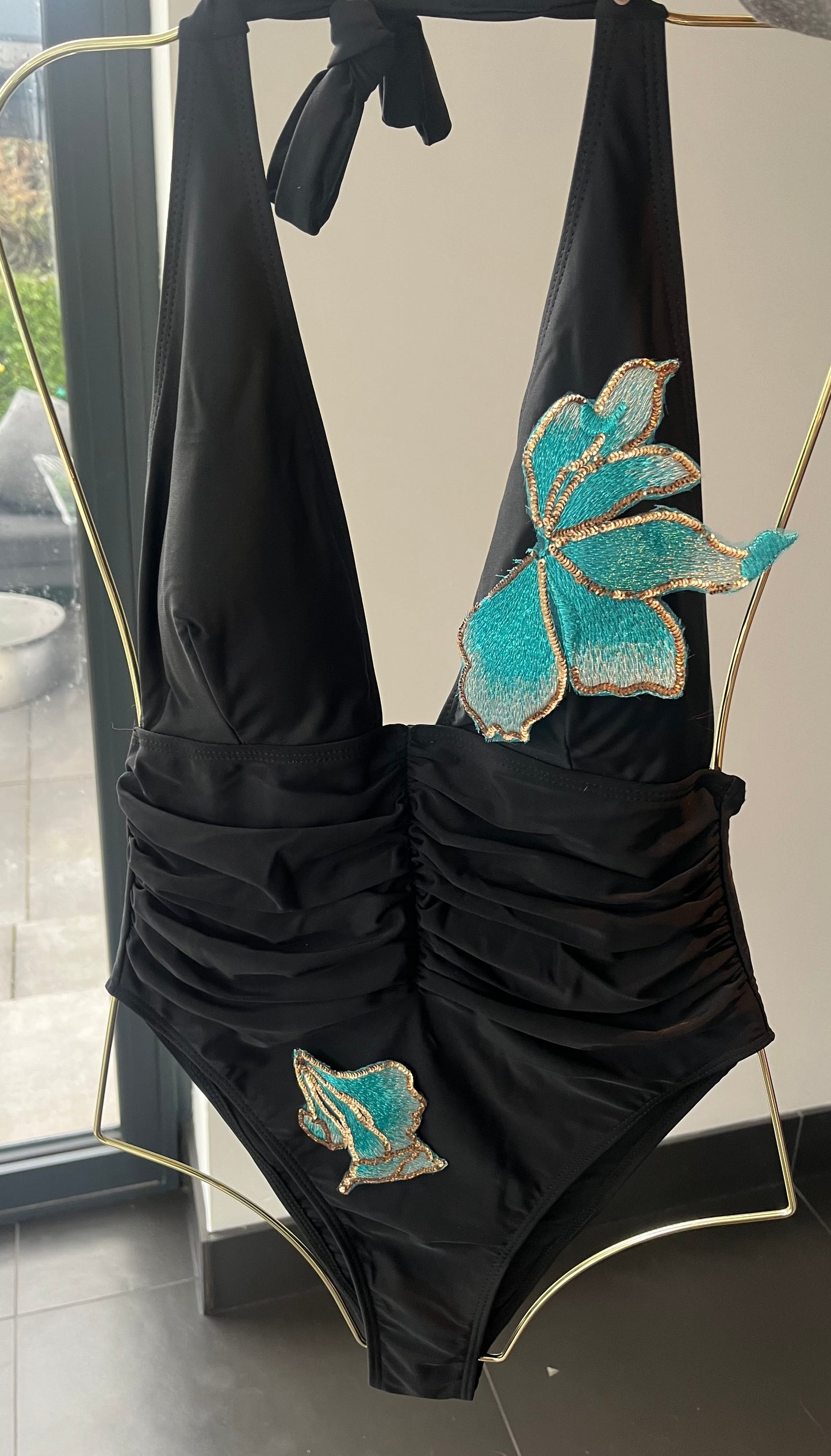 Black Ocean blossom piece swimsuit