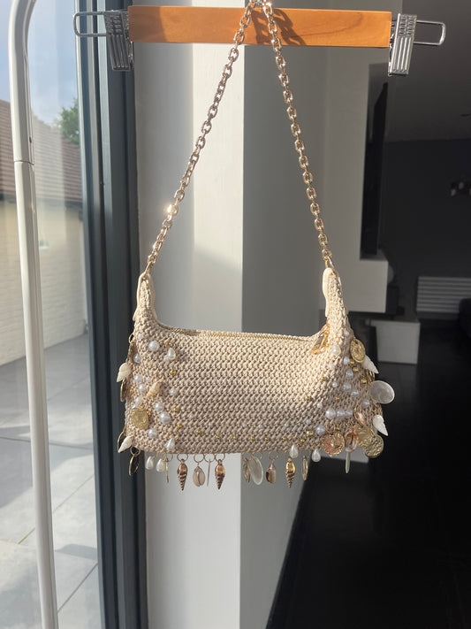 Beige Marbella charm bag