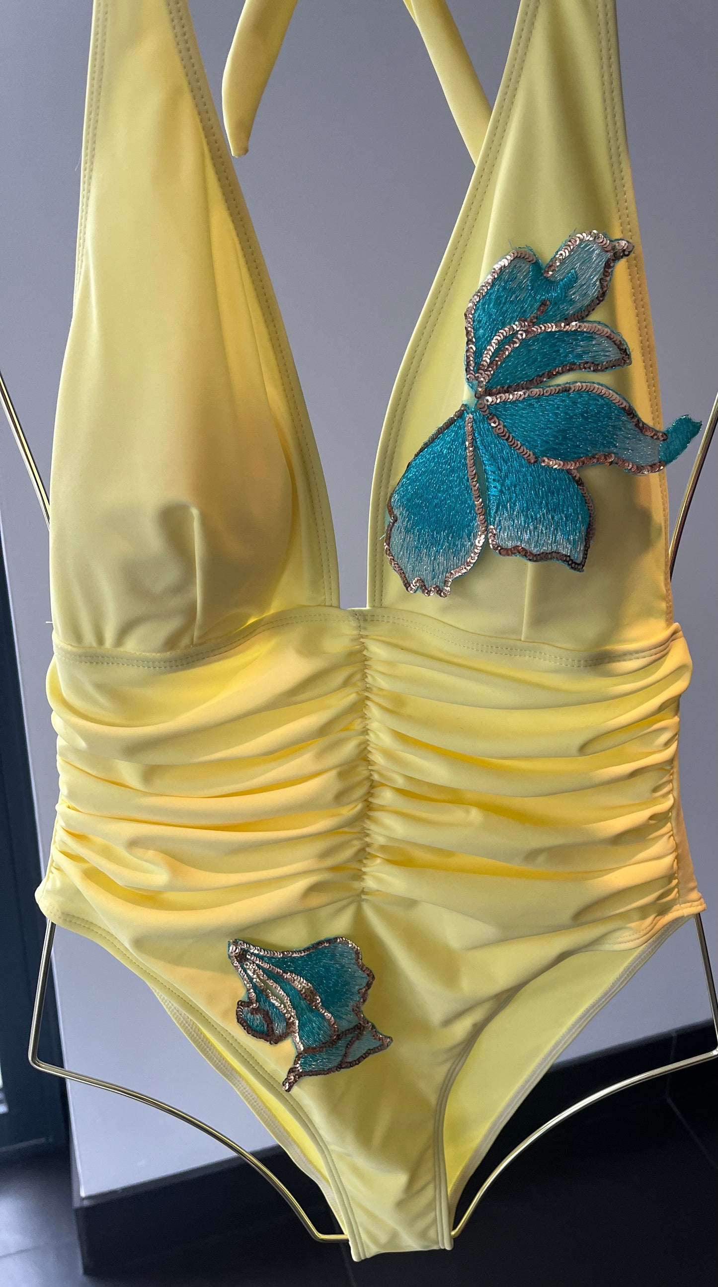 Yellow Ocean blossom One piece swimsuit