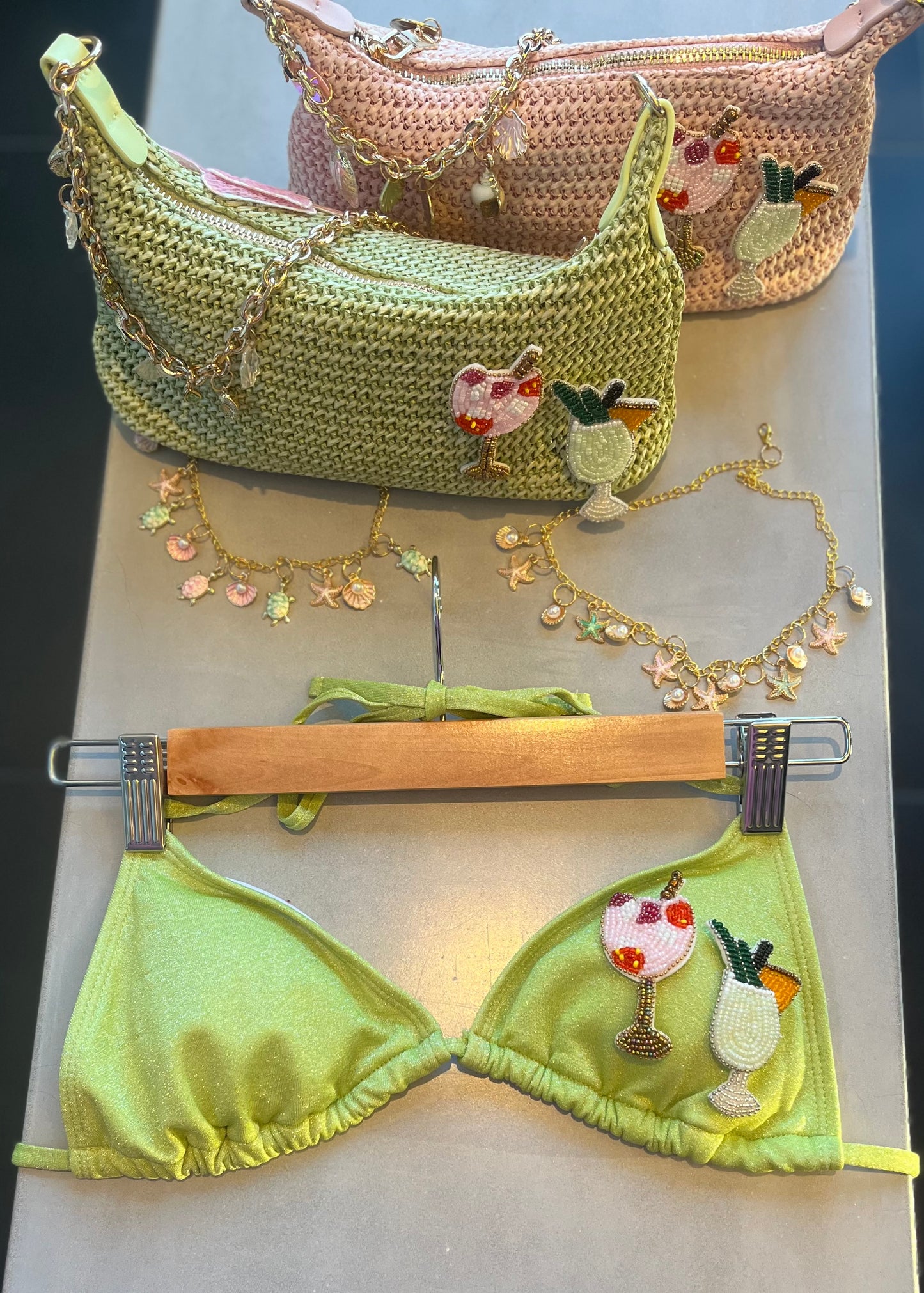 Matcha beaded cocktails bikini