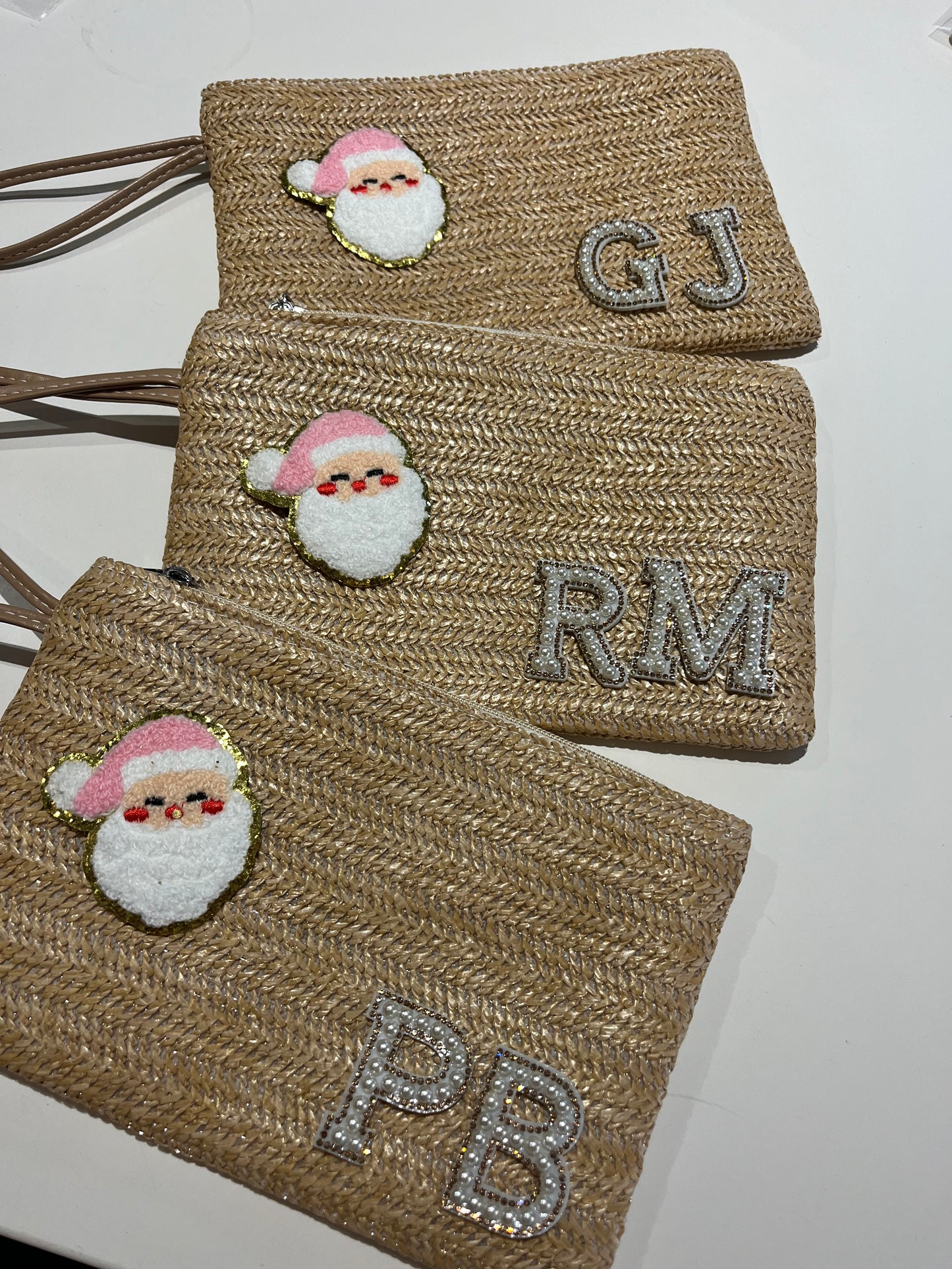 Christmas santa personalised clutch / pouch bag