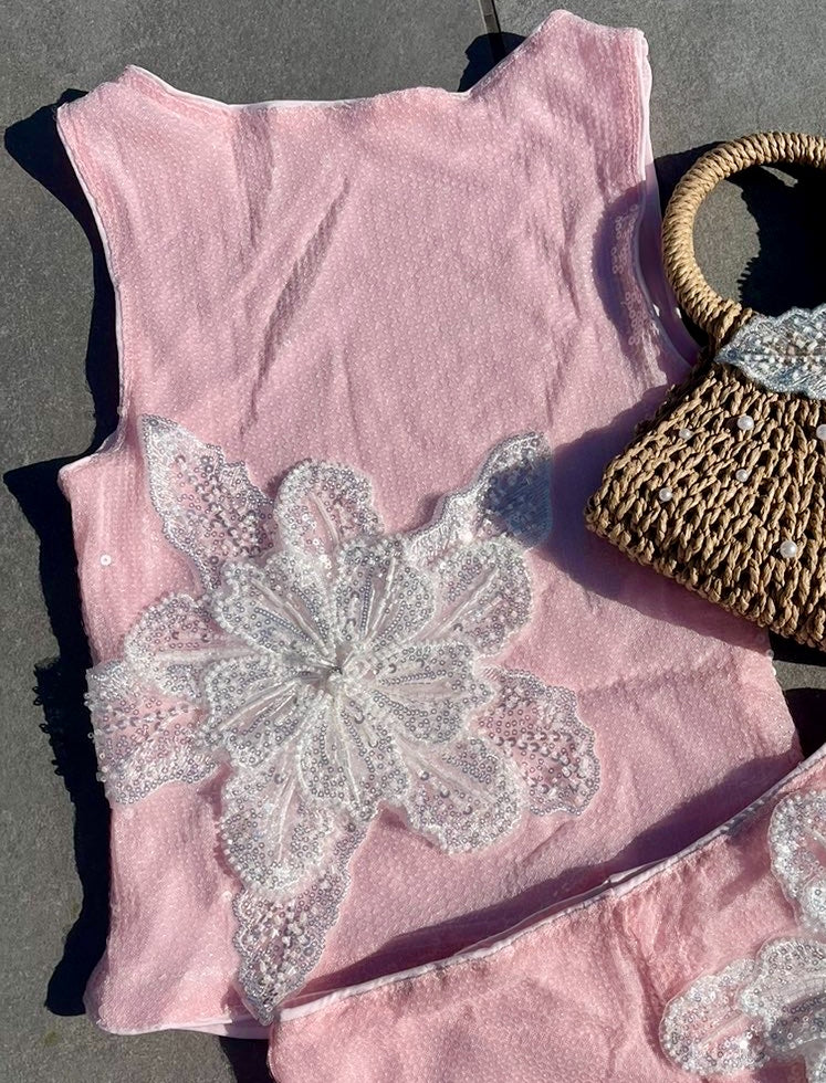 Pink / white Gracie sequin tank ONLY