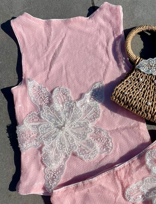 Pink / white Gracie sequin tank ONLY