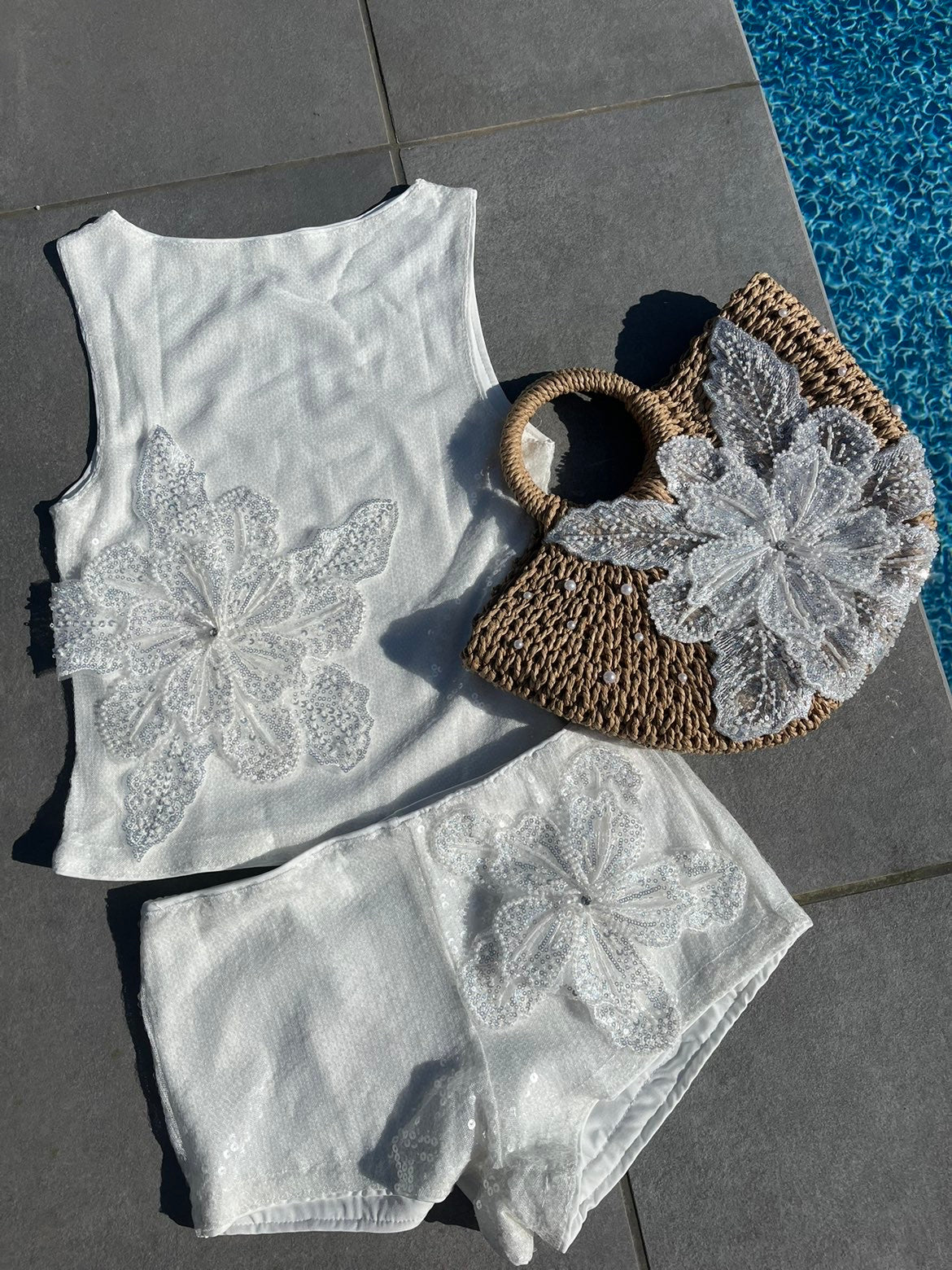 White Gracie sequin tank ONLY