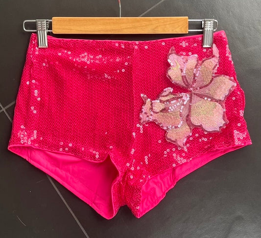 Hot pink Candy blossom sequin shorts ONLY