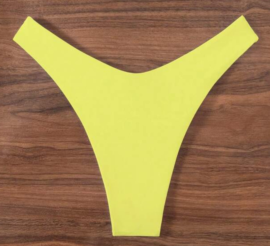 Yellow Pink flora bandeau bikini