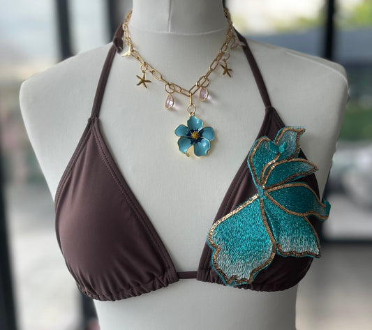 Brown ocean blossom bikini