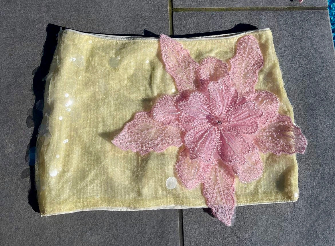 Yellow Pink Gracie sequin skort