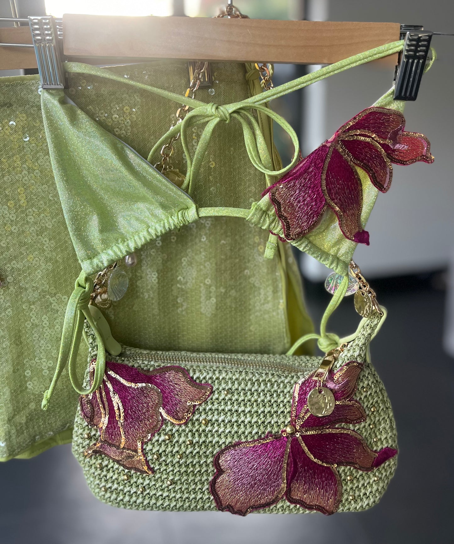 Matcha pink blossom Micro & standard bikinis