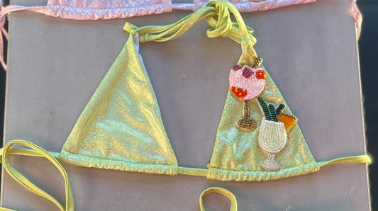Matcha beaded cocktails Micro & standard bikinis