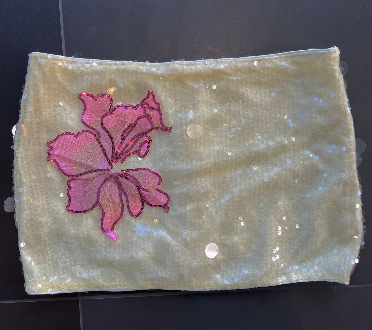 Yellow Candy blossom sequin skort