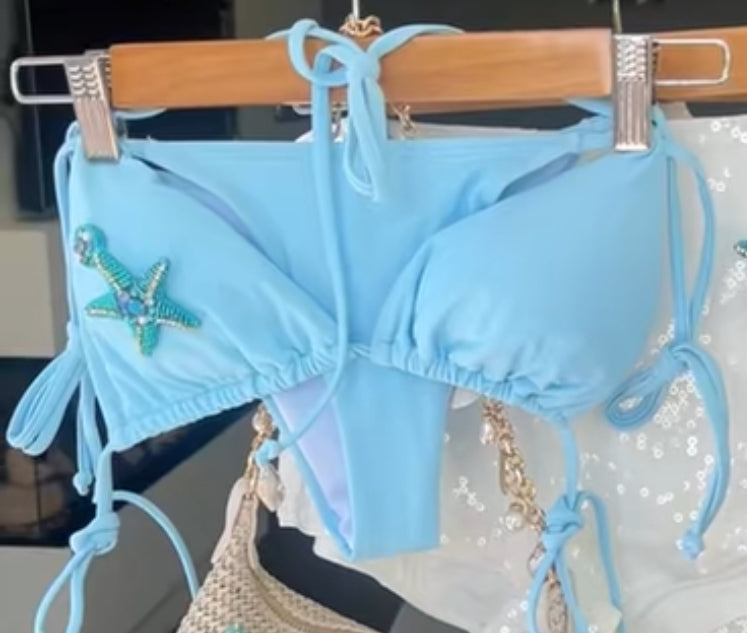 Blue starfish bikini