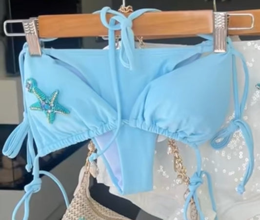 Blue starfish bikini