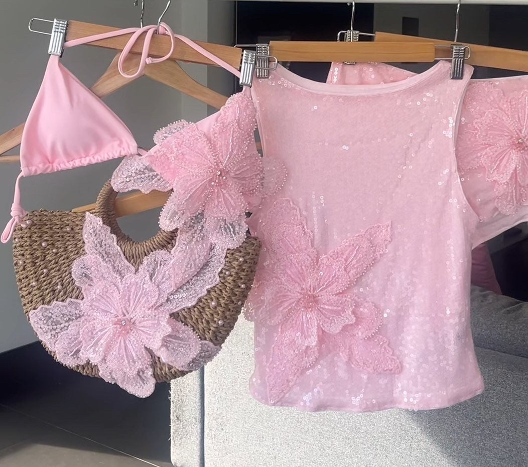 Pink Gracie sequin tank ONLY