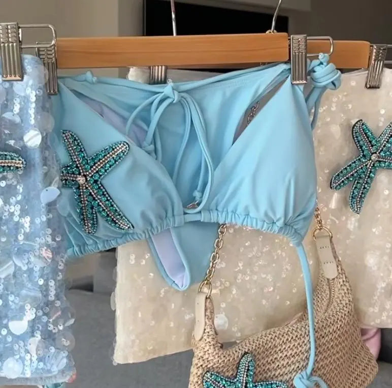 Blue / blue Gem starfish bikini